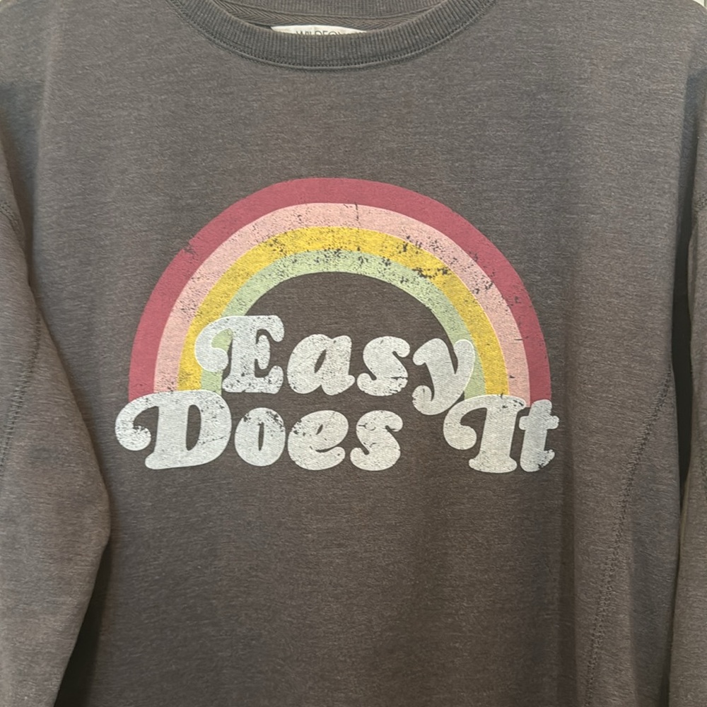 Wildfox Heather Gray "Easy Does It" Statement Swe… - image 2